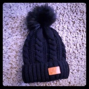 Black Pom Beanie
